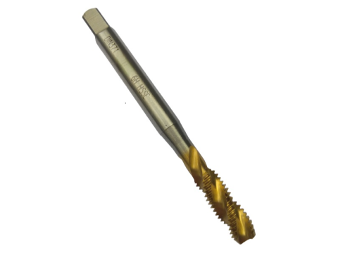 Мітчик машинно-ручний М 7х1 Р6М5К5 (HSS-E) 6H DIN371 TiN з гвинтовою канавкою потовщений хв. для глухих отворів PREMIO